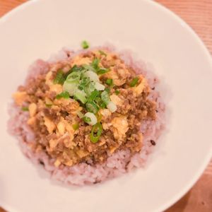 ミルクの作ってみた!投稿(【てりたまそぼろご飯】肉と卵でガッツリ飯)