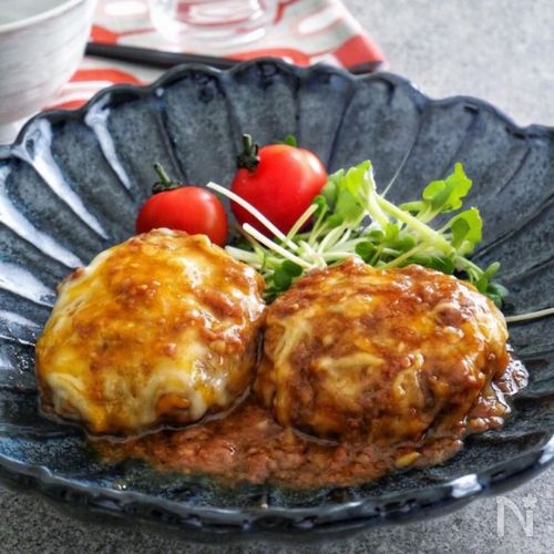 レンジで完結！男子が喜ぶ【カルビ風チーズハンバーグ】