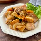 厚揚げでかさまし！【鶏かぼちゃの甘酢炒め】