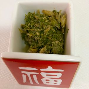 あいるんの作ってみた!投稿(日本酒とともに♪セロリの葉のみそ炒め)