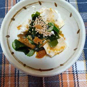 RON♪RONの作ってみた!投稿(簡単副菜☆『豆腐とわかめときゅうりの和風サラダ』)
