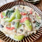 野菜が主役で大満足！ちんげん菜とカニカマの中華風クリーム煮