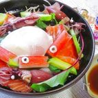 子供の日に！温泉卵入り海鮮サラダ寿司♪