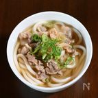 レンジで簡単！新玉ねぎ入り肉うどん