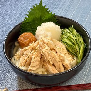 楽ラク手抜キッチン🐶🐾の作ってみた!投稿(さっぱり鶏だし♩梅おろしうどん)