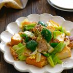 うま味が決め手♪豚こまと絹厚揚げの野菜炒め
