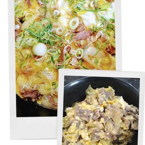 ゆみの作ってみた!投稿(めんつゆで簡単手軽に♪キャベツたっぷり牛すき煮卵とじ)