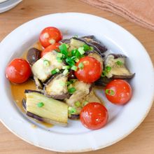 【トースターで5分】とろ旨!ミニトマトと焼き茄子の生姜和え