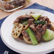 牛肉とれんこんの七味炒め
