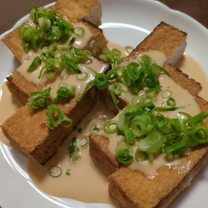 たりおの作ってみた!投稿(あと1品に♪おつまみ厚揚げ【マヨ醤油】)