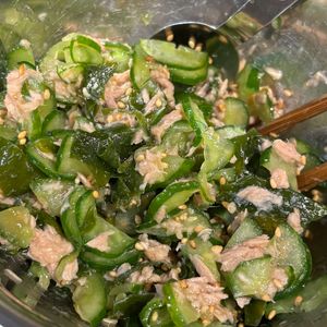 あなぼんごはんの作ってみた!投稿(子どもも食いつく♡ツナときゅうりとわかめの酢の物)