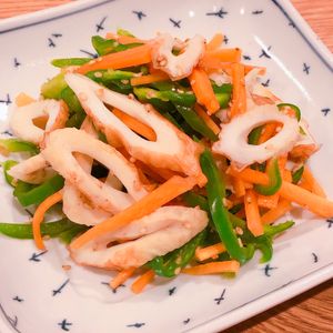 ミルクの作ってみた!投稿(レンジで5分！【ピーマンとちくわの甘辛きんぴら風】簡単副菜♩)