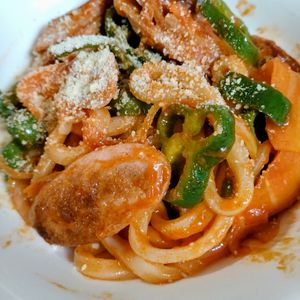ゆみの作ってみた!投稿(ナポリタンうどん)