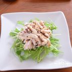 鶏のささみと水菜のハニーマスタードサラダ