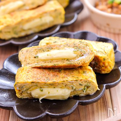 【のりチーズ卵焼き】とろ〜りチーズと海苔の風味が絶品♪