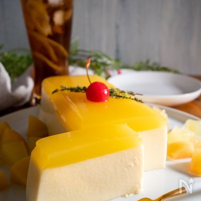 超簡単！混ぜるだけで2層に♡牛乳パックで作るオレンジゼリー