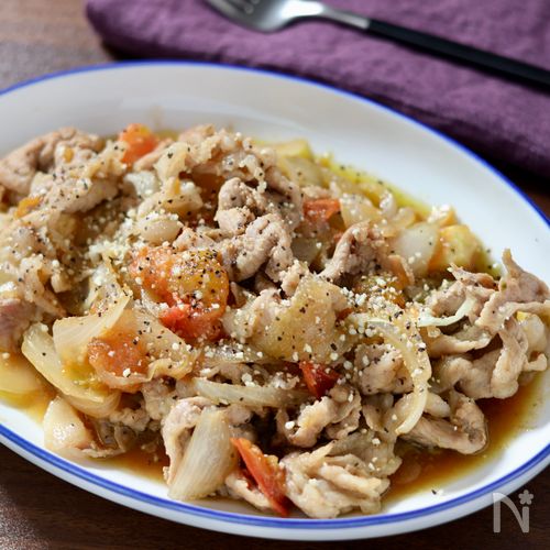 ワンパンで簡単♪『豚肉のバジル照り焼き』