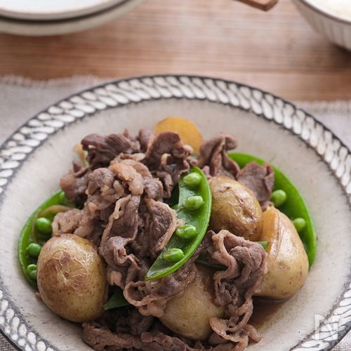 新じゃがと牛肉の旨だし煮