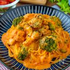 激うま！韓国パスタ＊鶏もも肉とブロッコリーのロゼパスタ