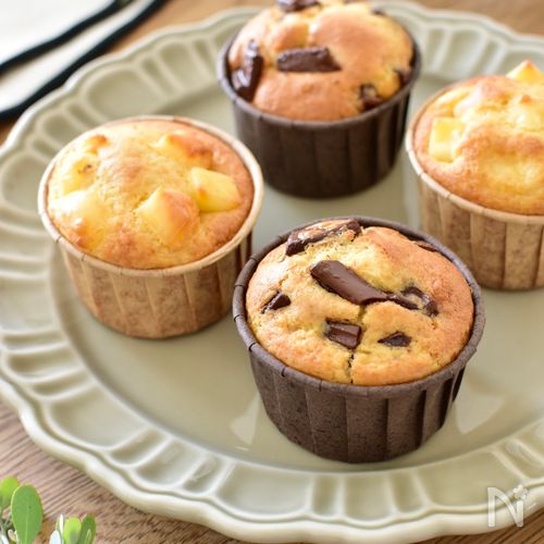 [ふんわりヘルシー塩マフィン2種]ホットケーキミックスで簡単