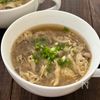からだほっこり♪ とろとろれんこんとキノコのふんわり卵スープ