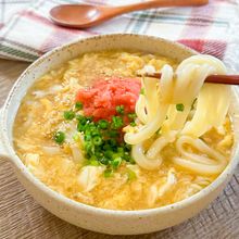 簡単美味しい！明太かき玉うどん【生姜入りで体温まる◎】