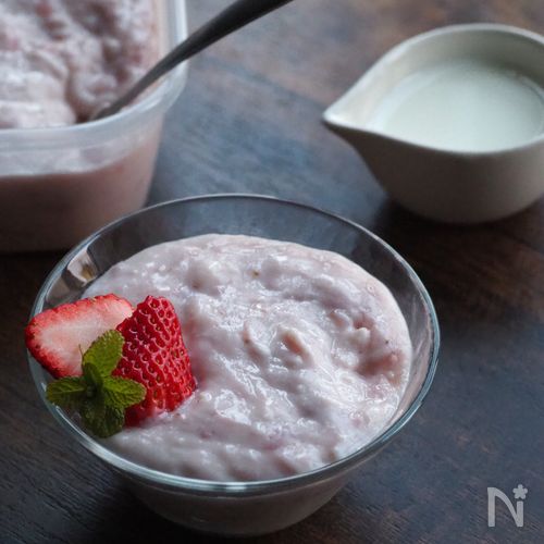 つぶつぶ苺のフルーチェ風🍓【無添加・ペクチン不要】
