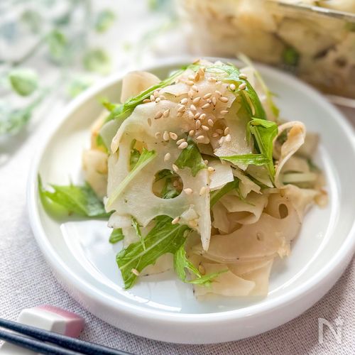 蓮根と水菜の中華サラダ