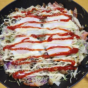 ナムディの作ってみた!投稿(フライパンで！＊キャベツとハムとしめじの巣ごもり卵＊)