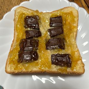 ゆくゆくの作ってみた!投稿(この組合せはクセになる!オレンジ焼きチョコトースト)