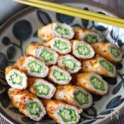【オクラの豚巻き粒マスオイスター】おつまみに♪お弁当にも◎