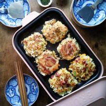 BRUNOコンパクトホットプレートで小さいお好み焼き3種