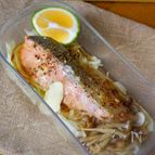 レンジで簡単【秋鮭のバター醤油蒸し】