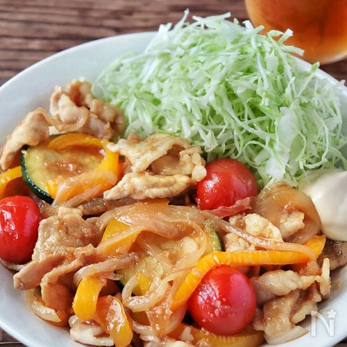 【夏野菜たっぷり生姜焼き】ご飯もお酒も楽しみたい♡