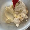 チーズと豆腐で作る大正金時豆の白和えの工程1