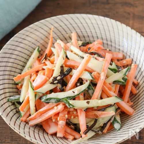 にんじんきゅうりの塩昆布マヨ
