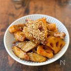 カリカリ食感!【れんこんとごぼうの甘酢揚げ焼き】