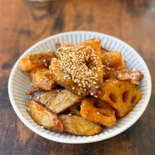 カリカリ食感!【れんこんとごぼうの甘酢揚げ焼き】