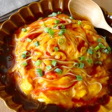 5分で完成！【絶品とろたま甘酢天津飯】餡はレンジで簡単♩