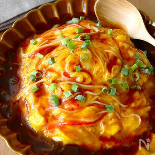 5分で完成！【絶品とろたま甘酢天津飯】餡はレンジで簡単♩