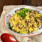 【ひき肉炒飯】ワンパンでガッツリ満足