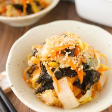 【大量消費♪】韓国風❤️‍🔥白菜と人参のピリ辛海苔和え