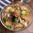 袋の中で叩いて混ぜるだけ「きゅうりと長芋の冷製もずく素麺」