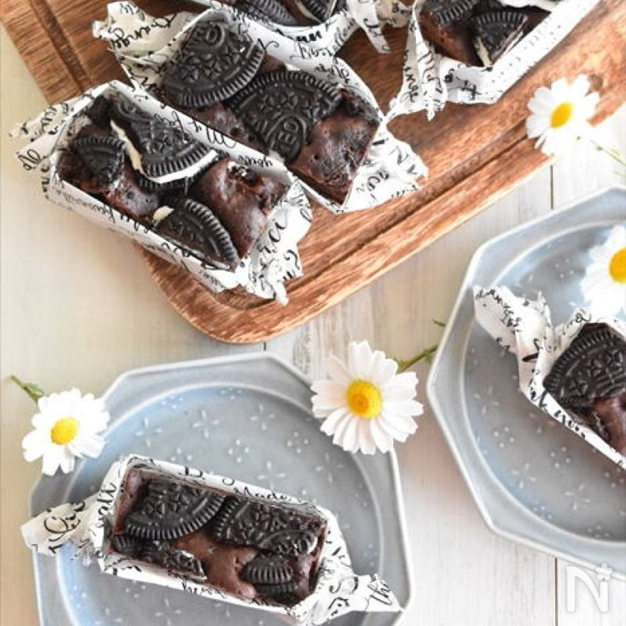 ファッジークッキーアンドクリームオレオブラウニーのレシピ