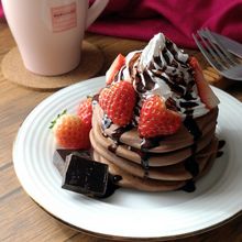 バレンタインにも☆米粉のチョコパンケーキ。