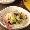 癒やされる味♪とろとろなすと鶏むね肉の温ぶっかけうどん
