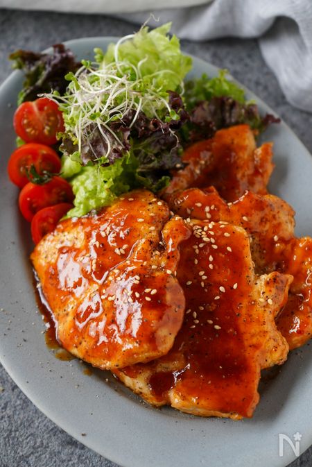 柔らか胸肉♡『ピリ辛韓国風柔らかチキン』旨の声‼︎ご飯が進む
