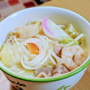 まゆのの作ってみた!投稿(［ちゃんぽん風にゅうめん］栄養満点！柚子こしょうがアクセント)
