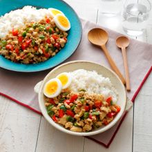 【お豆腐ガパオライス】子どもと食べるヘルシーガパオ。