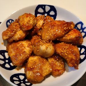 のりたろうゆいのすけの作ってみた!投稿(油は大さじ2♪むね肉で作る♪『揚げない鶏唐の甘酢ごまあえ』)